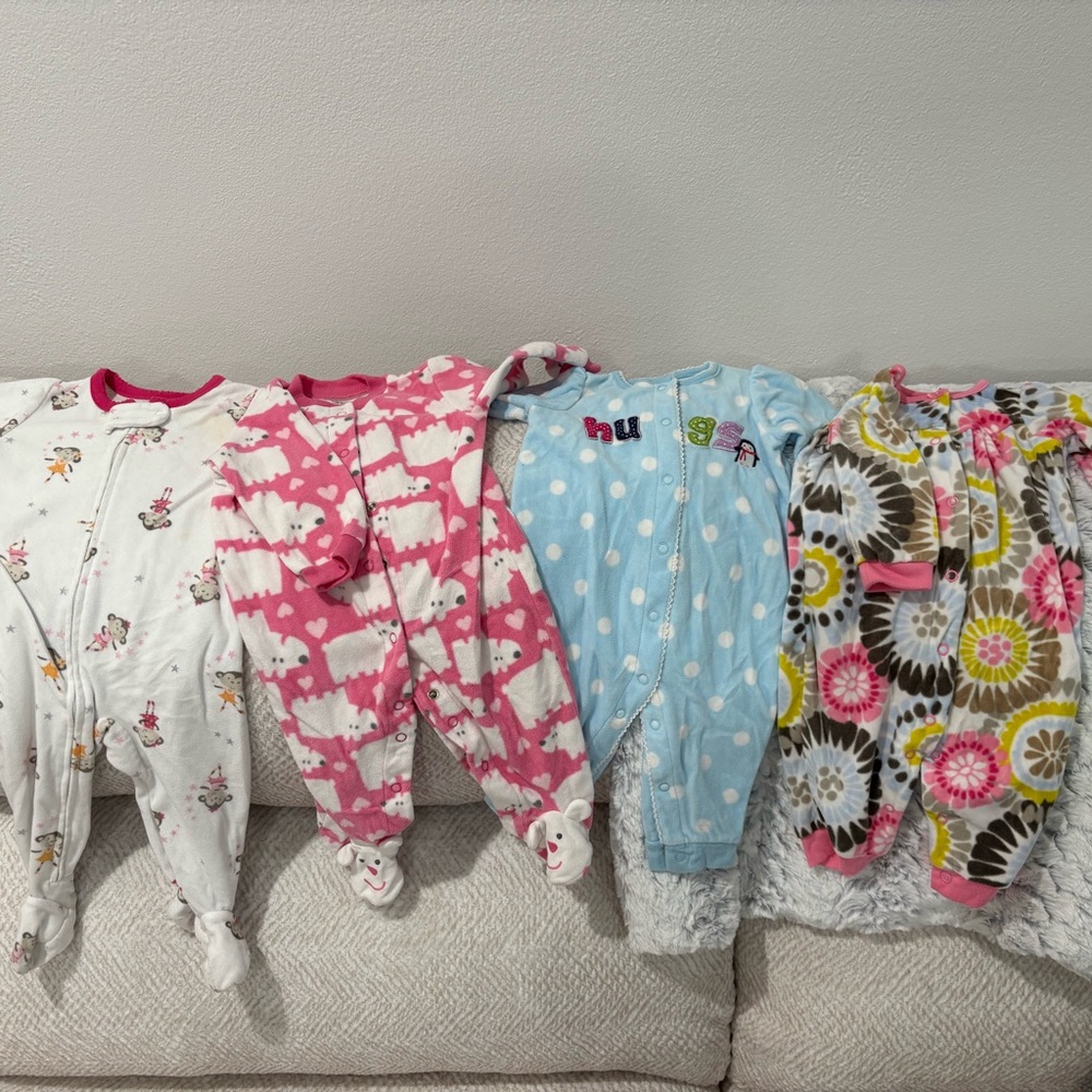 Baby girl 6 month comfy cozy sleepers